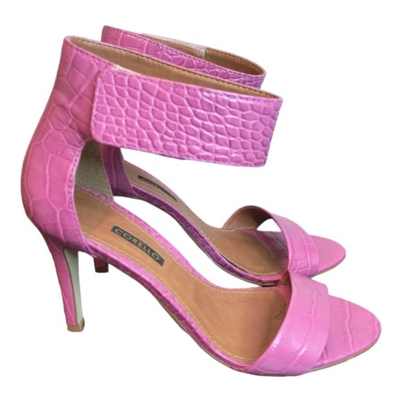 Shoes - 🎉SOLD🎉Hot Pink Croc Embossed Open Toe Shoes